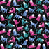 Fabric Benartex Black/Multi Meow Small Toss Pearlescent Cat's Meow by the Quarter Yard 16948P-12