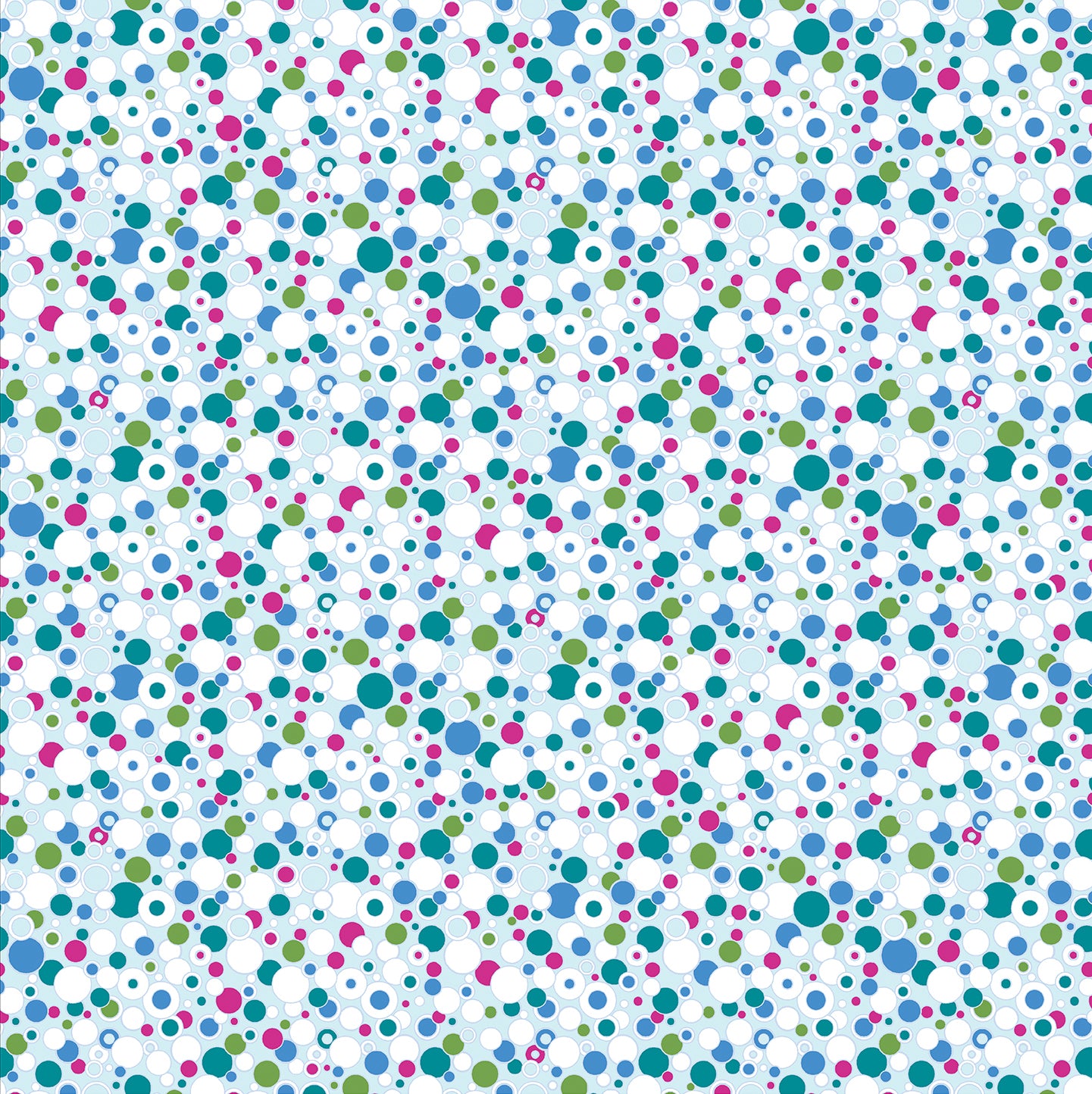 Fabric Benartex Light Teal/Multi Circling Round Pearlescent Cat's Meow by the Quarter Yard 16950P-80