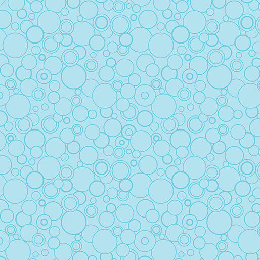 Fabric Benartex Light Teal Circling Around Cat's Meow 108" Wide Back by the Quarter Yard 16950W-04
