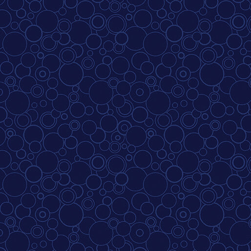 Fabric Benartex Navy Circling Around Cat's Meow 108" Wide Back by the Quarter Yard 16950W-57