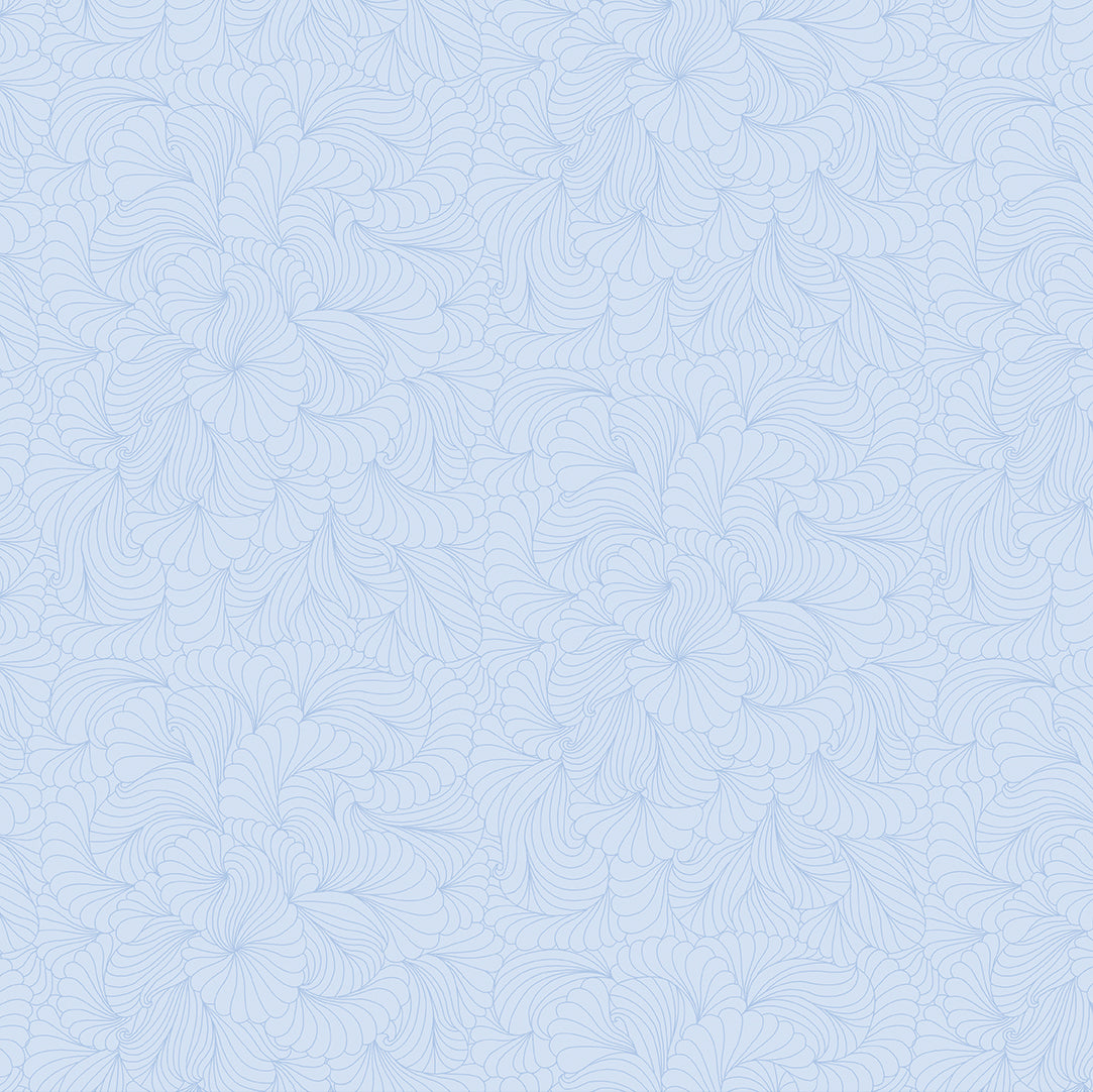 Fabric Benartex Light Blue Ruffles Cat's Meow by the Quarter Yard 16951-05