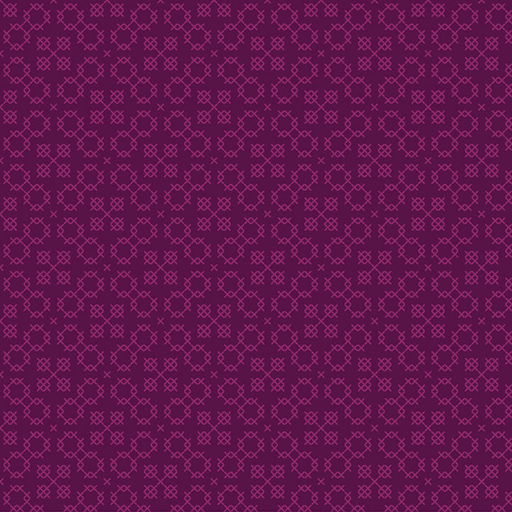 Fabric Benartex Aubergine Peony Garden Threads by the Quarter Yard 17306-86
