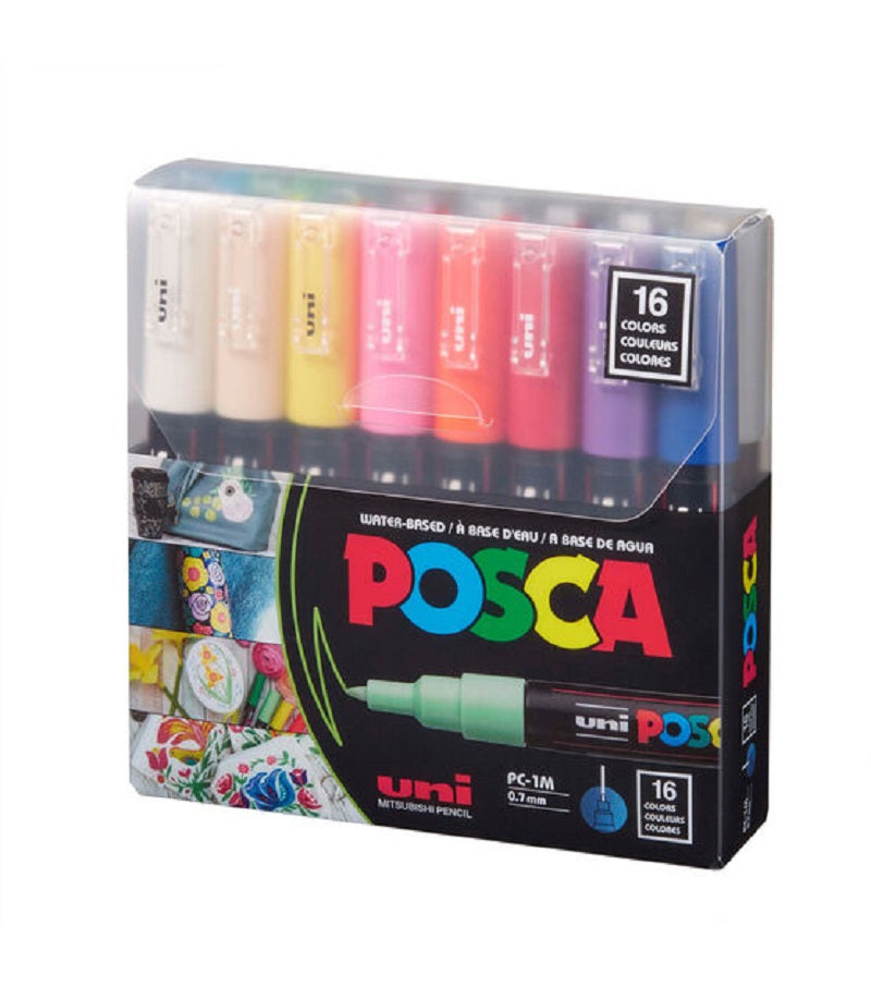 Posca Paint Marker 16 Colors PC-1M Extra Fine Basic Set