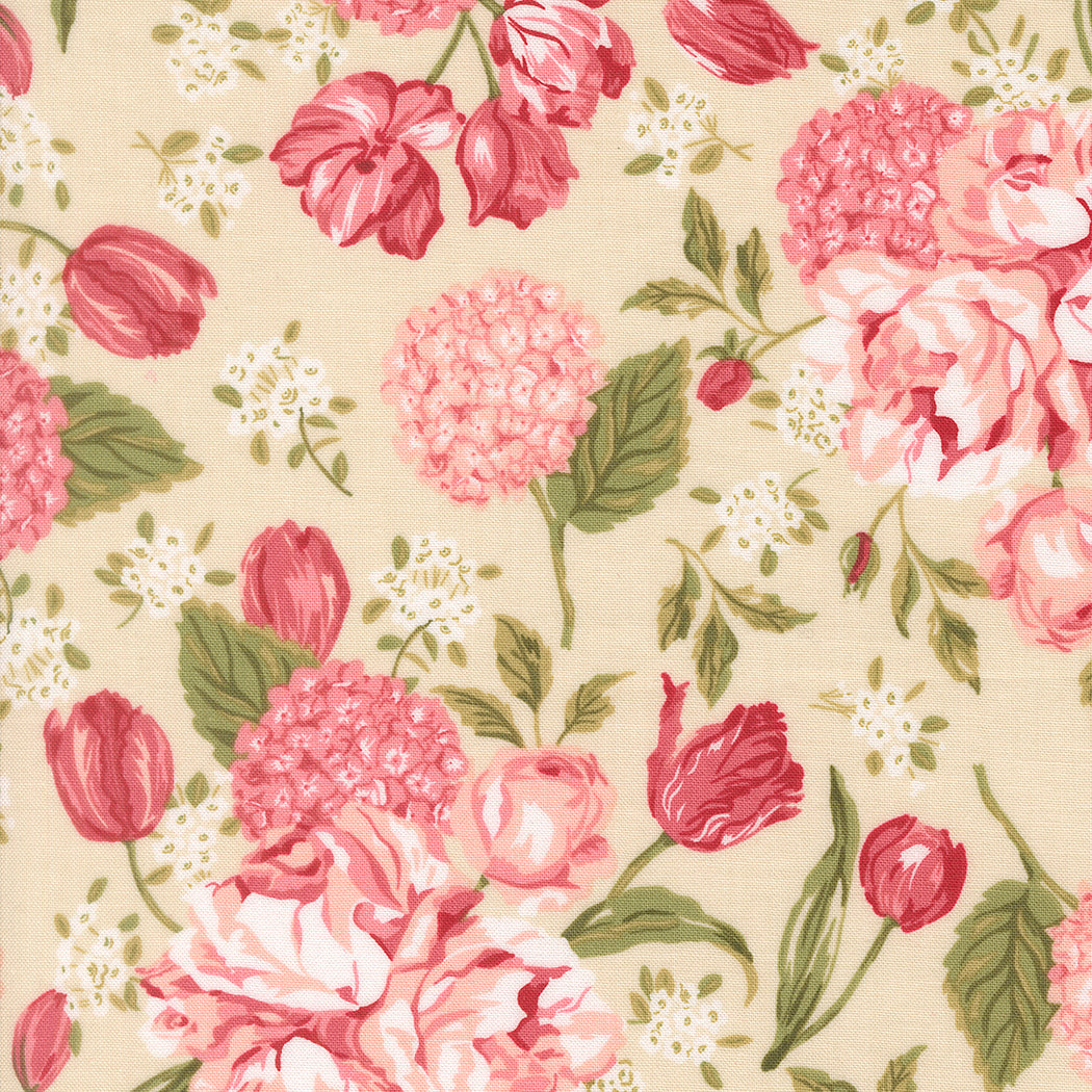 Fabric Moda Lace Love Garden Je Taime by the Quarter Yard 20990-11