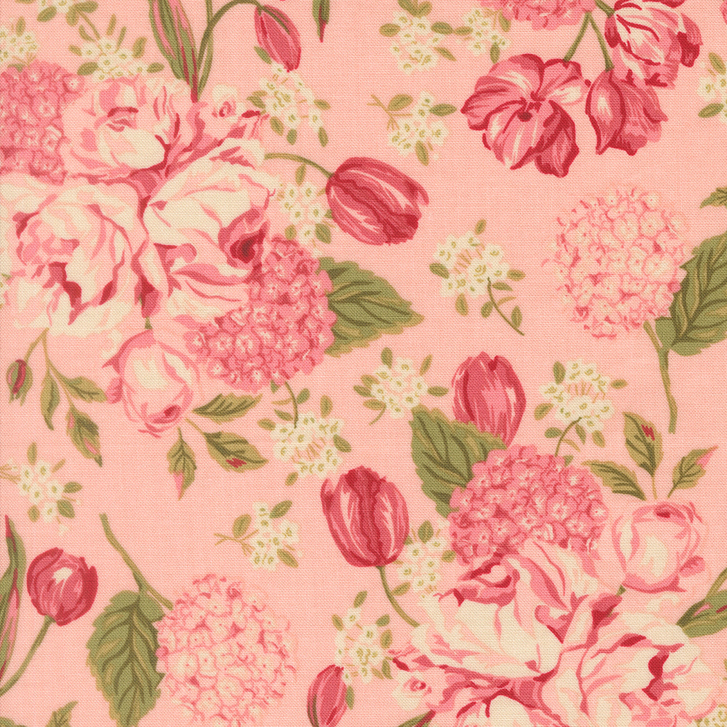 Fabric Moda Blush Love Garden Je Taime by the Quarter Yard 20990-12