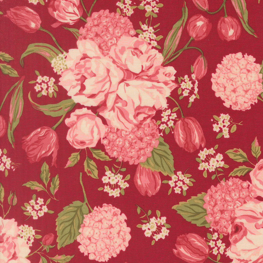 Fabric Moda Scarlet Love Garden Je Taime by the Quarter Yard 20990-18