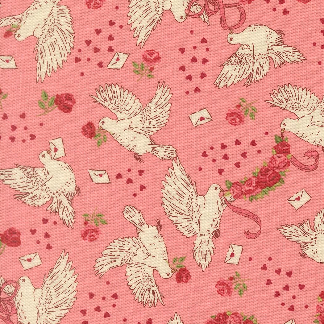 Fabric Moda Blossom Doves True Love Je Taime by the Quarter Yard 20992-13