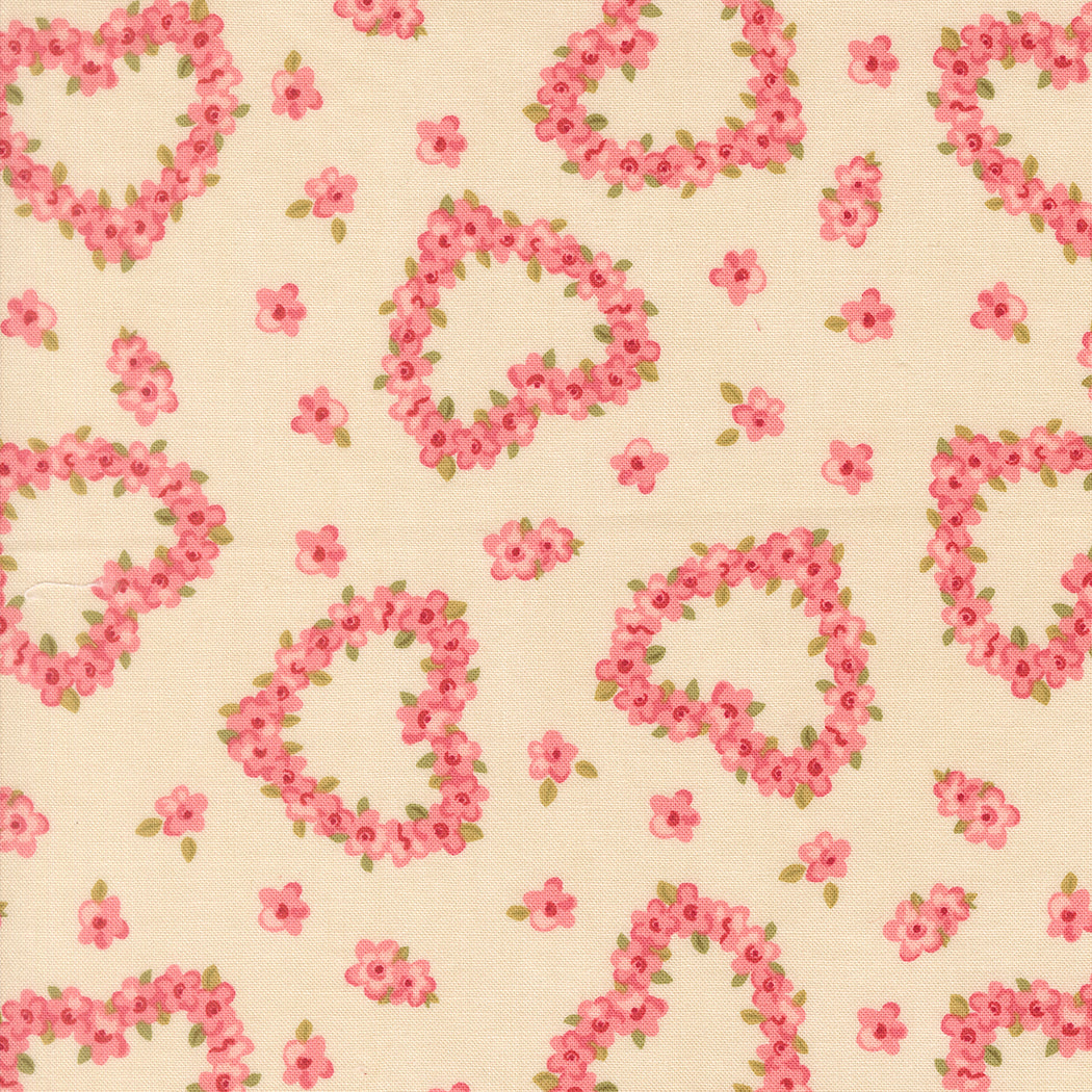 Fabric Moda Lace Flower Heart Je Taime by the Quarter Yard 20994-11