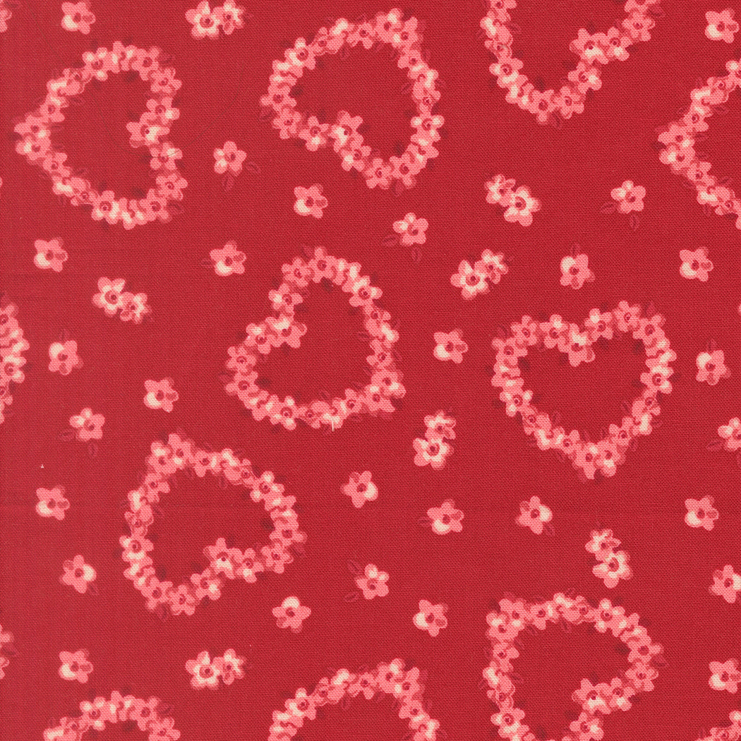 Fabric Moda Rose Flower Heart Je Taime by the Quarter Yard 20994-17