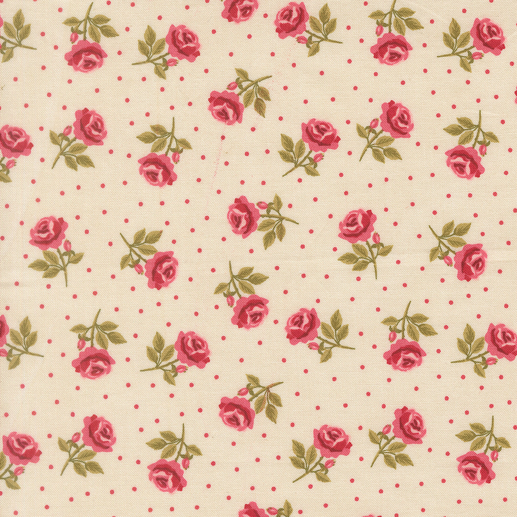 Fabric Moda Lace Roses Are Red Je Taime by the Quarter Yard 20995-11