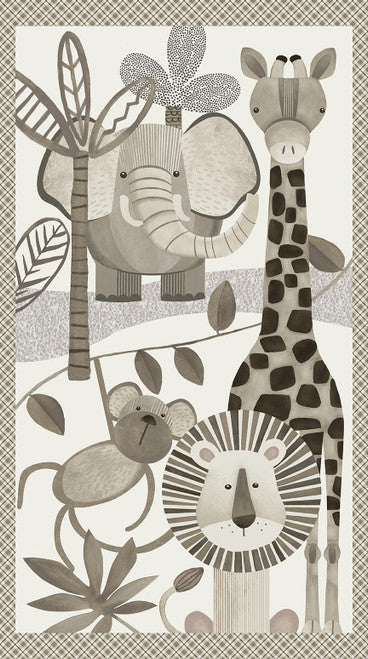 Fabric Henry Glass Jungle Romp 24" Quilting Panel 2112P-49