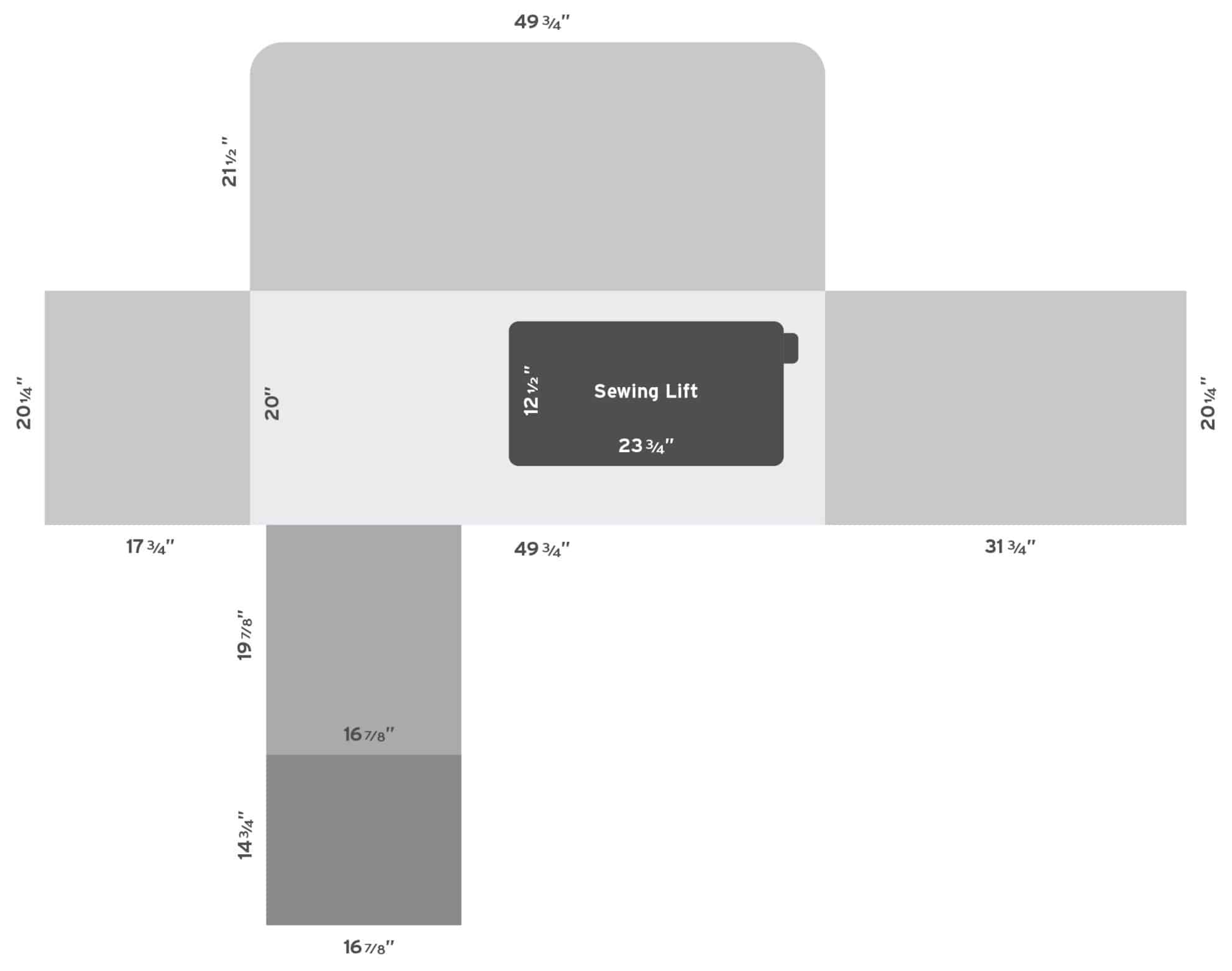 Kangaroo Aussie Full Size Sewing Cabinet with Free Daylight Slimline 3 Floor Lamp