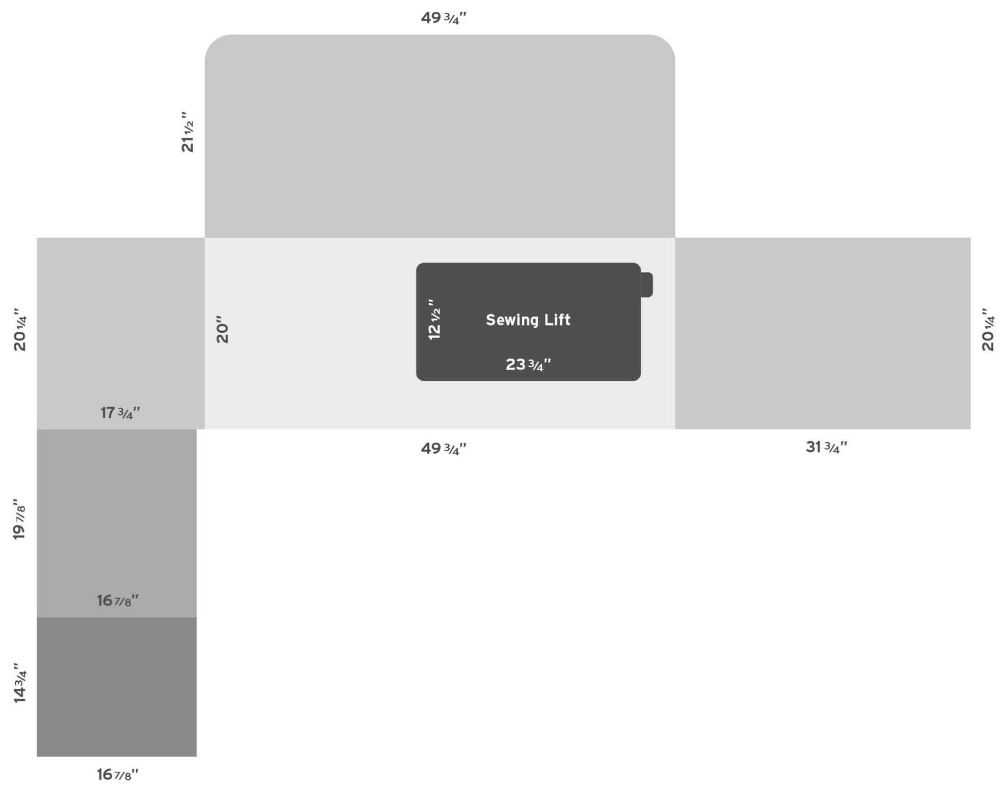 Kangaroo Aussie Full Size Sewing Cabinet with Free Daylight Slimline 3 Floor Lamp