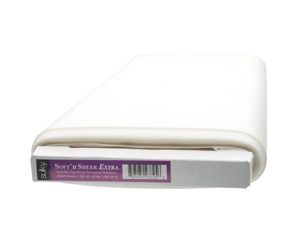 Sulky Soft n Sheer Extra 20"x25yd Bolt Fusible Iron-On No Show Embroidery Stabilizer 237-25