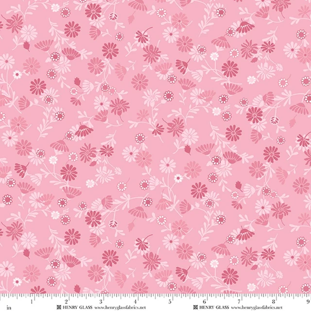 Fabric Henry Glass Pink Monotone Daisy Cinnamon Stick by the Quarter Yard 2540-22
