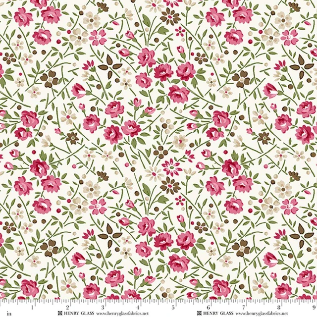 Fabric Henry Glass Multi Med Floral Cinnamon Stick by the Quarter Yard 2541-26