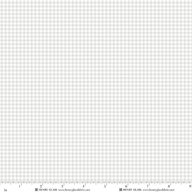 Fabric Henry Glass White on White Tiny Check Cinnamon Stick by the Quarter Yard 2542-01W
