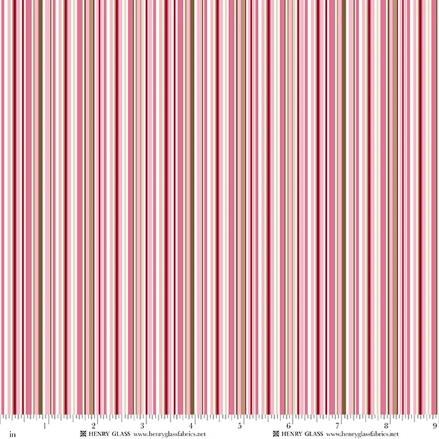 Fabric Henry Glass Multi Small Stripes Cinnamon Stick by the Quarter Yard 2546-28