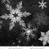 Fabric Henry Glass Black/White Large Snowflakes Crystal Cascade 108" Wide Back by the Quarter Yard 2622-90