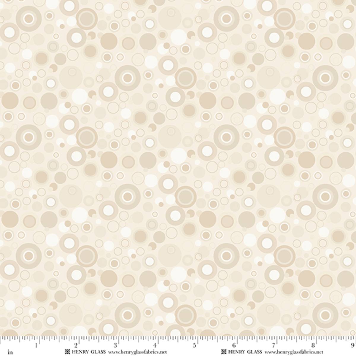 Fabric Henry Glass Cream Dots Bubble Dot 108" Wide Back by the Quarter Yard 2670-44