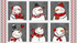 Fabric Henry Glass Multi Snowman Blocks Snow Folks 24" Quilt Panel 2699B-98