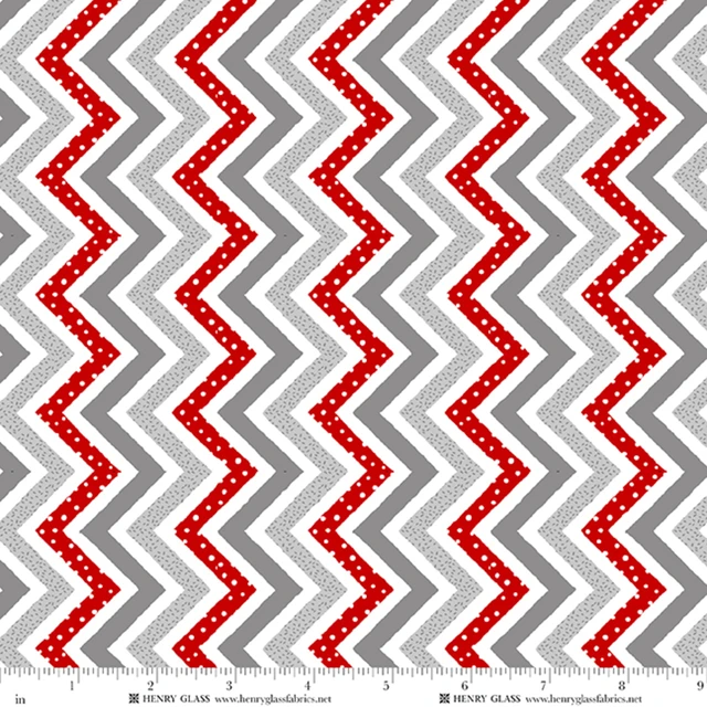 Fabric Henry Glass Multi Chevron Snow Folks by the Quarter Yard 2701-98