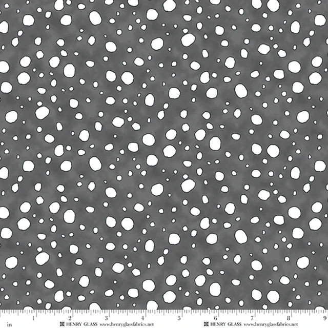 Fabric Henry Glass Gray Snow Snow Folks by the Quarter Yard 2704-90