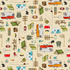 Fabric Henry Glass Cream/Green Camping Supplies Happy Campers by the Quarter Yard 2731-36