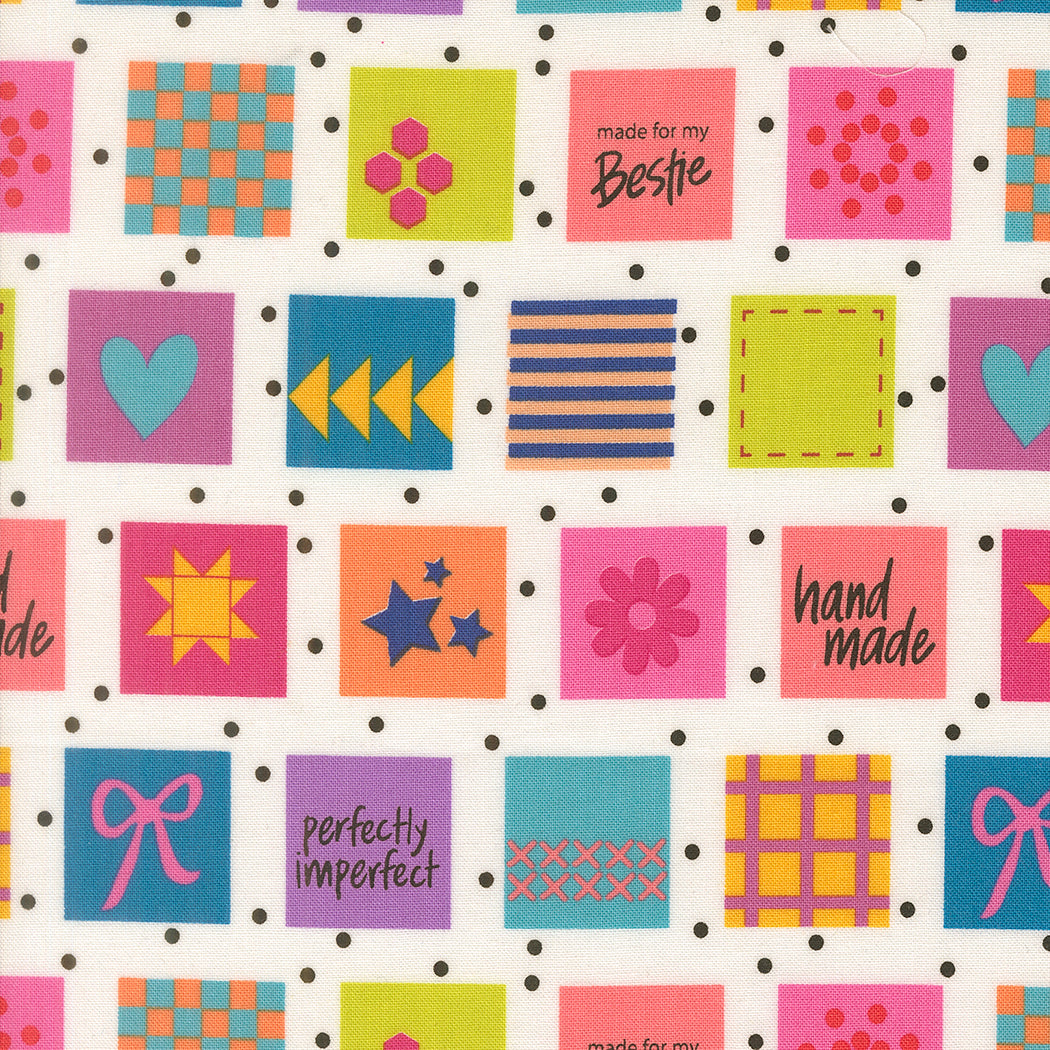 Fabric Moda White Handmade Labels Maker's Delight by the Quarter Yard 28101-11