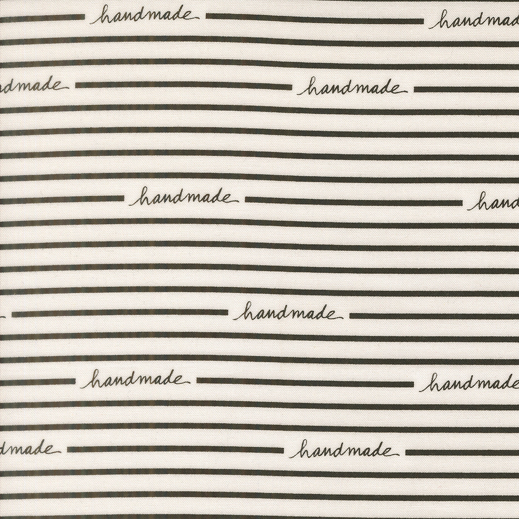 Fabric Moda White Black Handmade Stripe Maker's Delight by the Quarter Yard 28103-11
