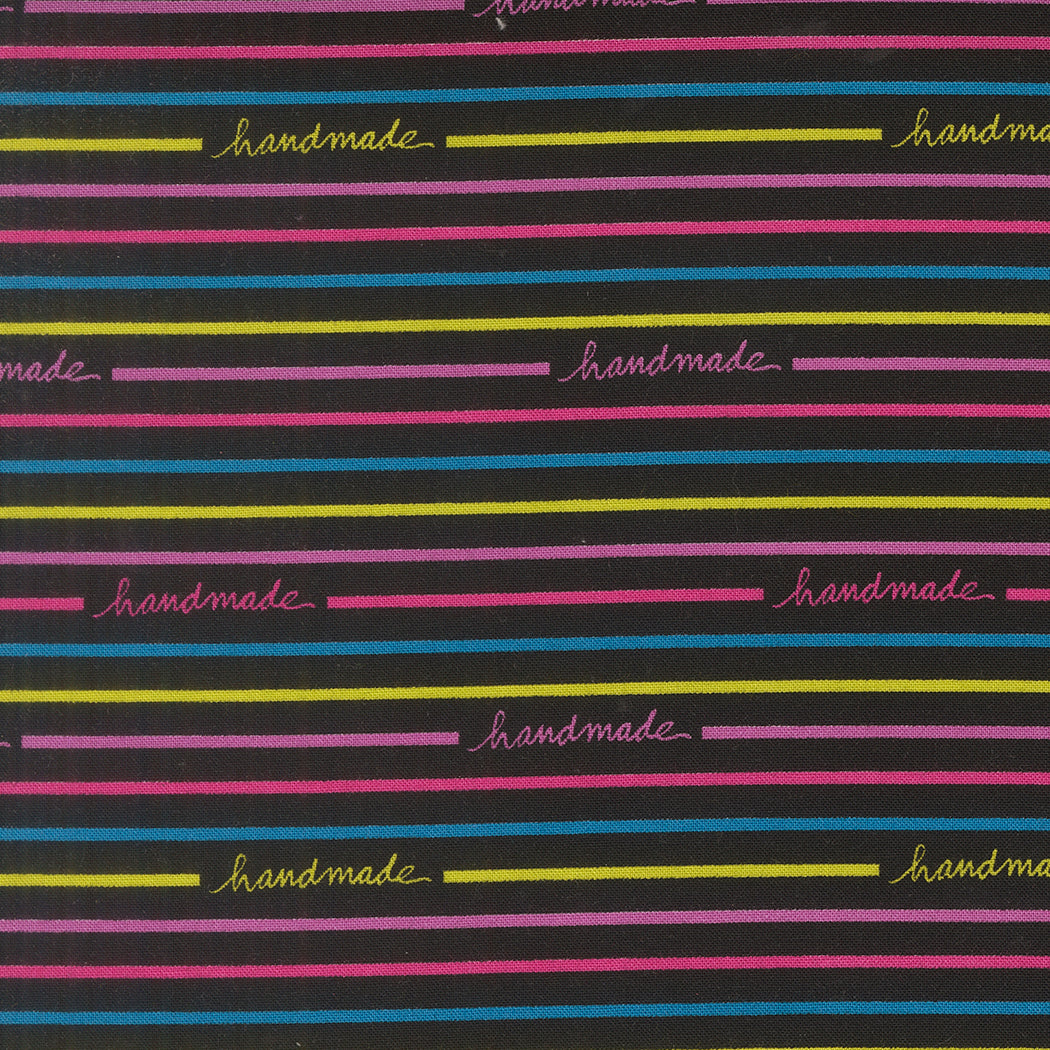 Fabric Moda Super Black Handmade Stripe Maker's Delight by the Quarter Yard 28103-23