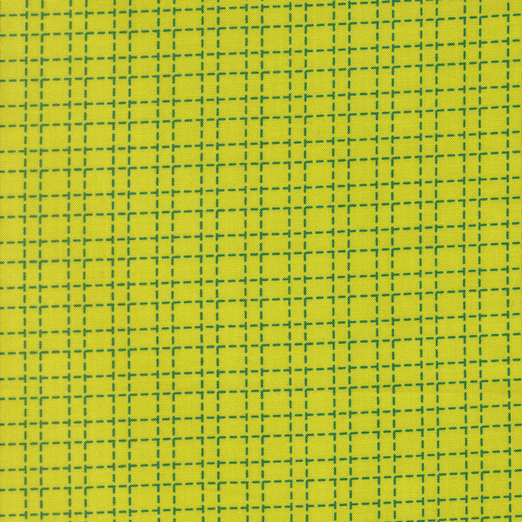 Fabric Moda Acid Green Crosshatch Maker's Delight by the Quarter Yard 28106-21