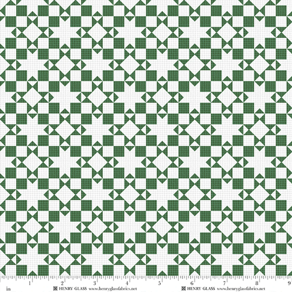 Fabric Henry Glass Green Patchwork Tailgate Traditions by the Quarter Yard 2912-66
