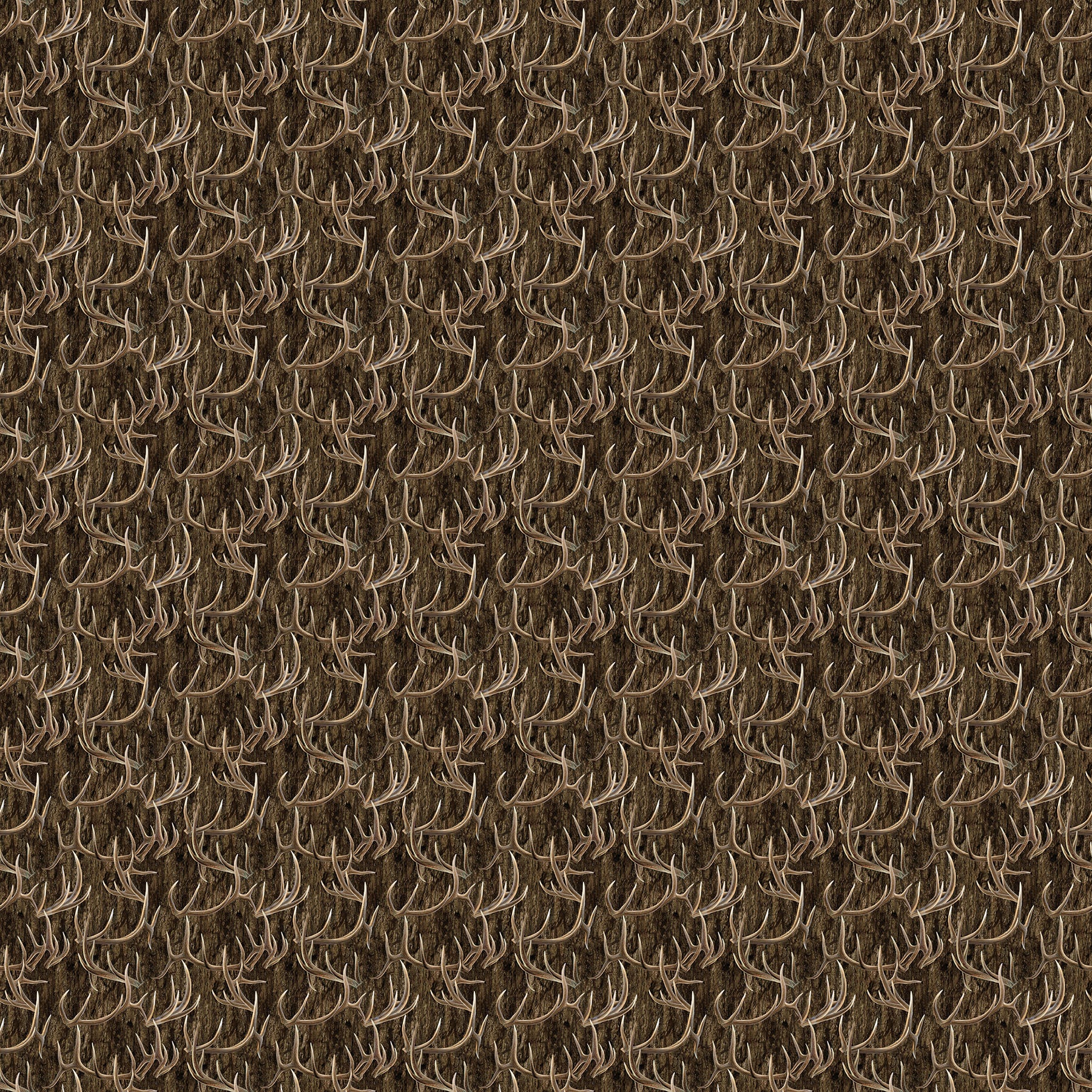 Fabric Northcott Brown Multi Antlers Highland Ridge by the Quarter Yard 29389-36