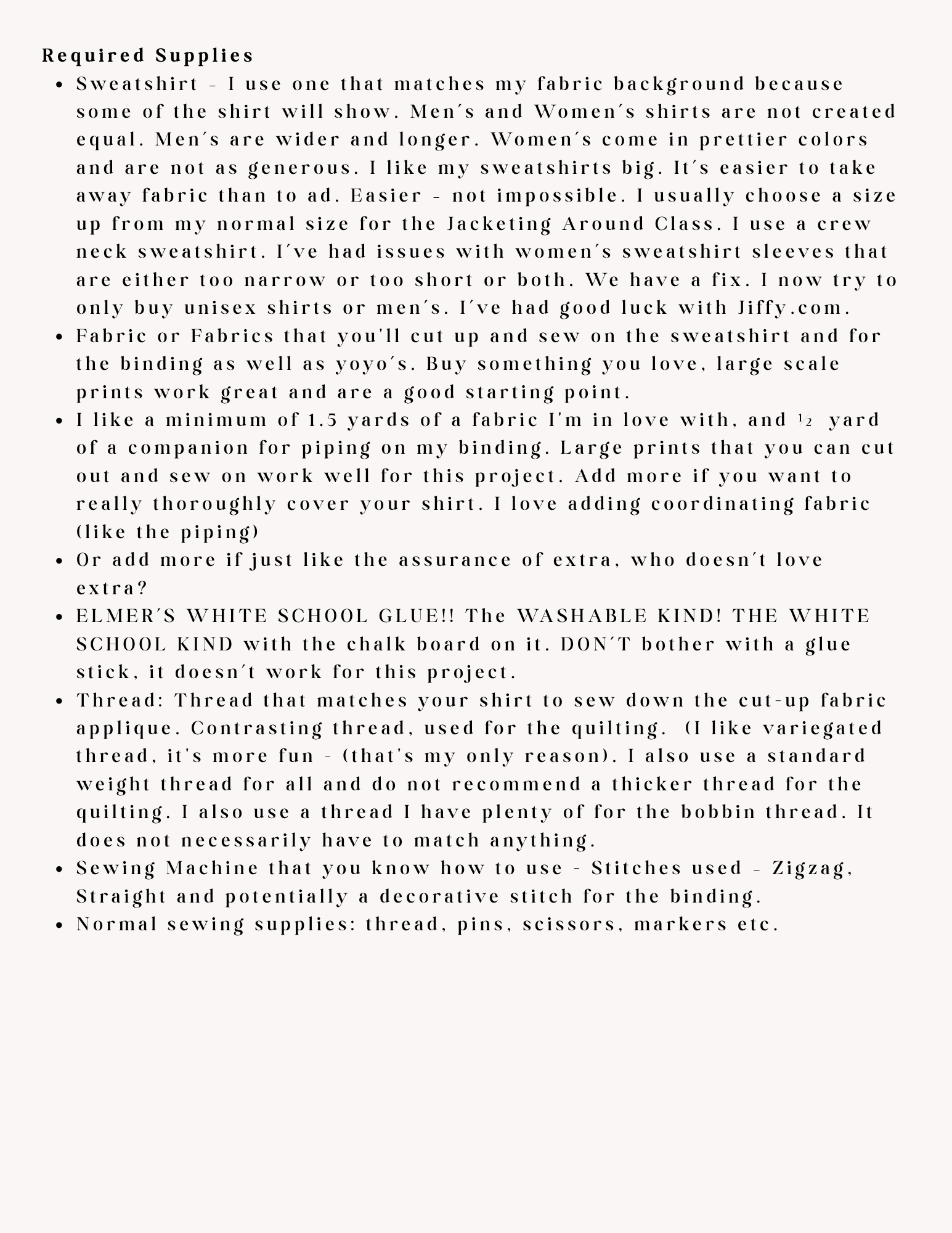 Just Jacketing Around Class 2/6-7/26