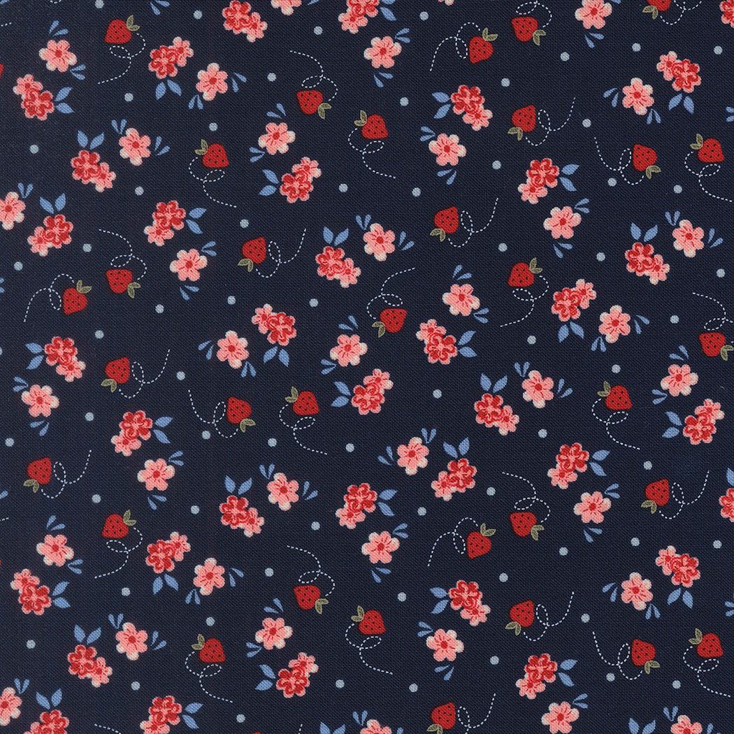 Fabric Moda Nightfall Strawberry Party Blossom Jubilee by the Quarter Yard 3094-16