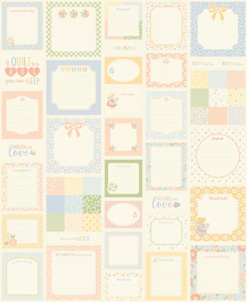 Fabric Moda Porcelain Labels N Things Handmade Sweetness 36" Quilt Panel 31799-11