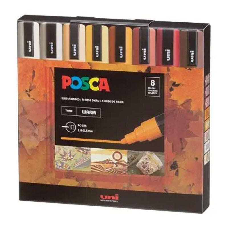 Posca Paint Marker 8 Colors PC-5M Warm Colors Set