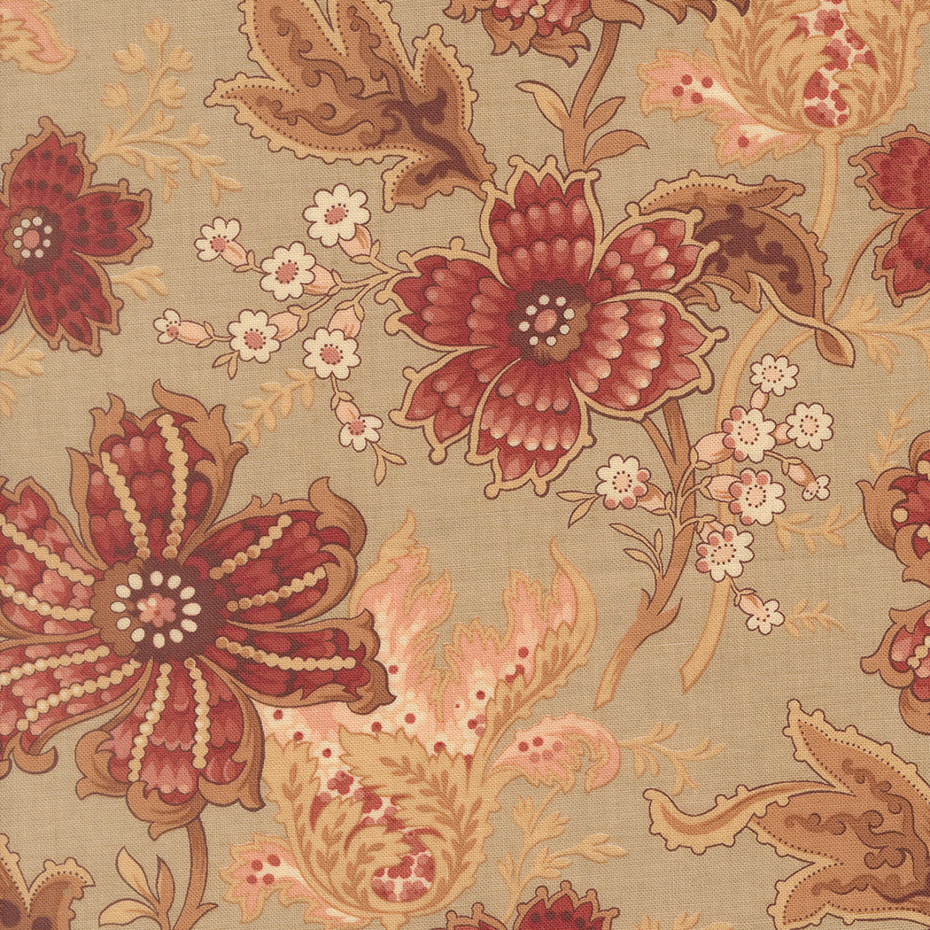 Fabric Moda Roche Primvere Le Jardin Rouge by the Quarter Yard 36150-13