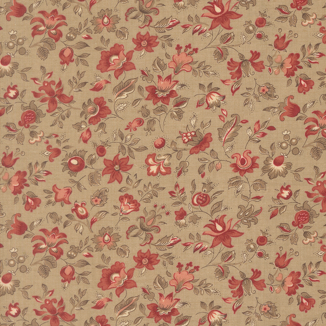 Fabric Moda Roche Clemenceau Le Jardin Rouge by the Quarter Yard 36154-13