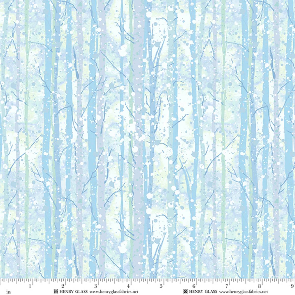 Fabric Henry Glass Icy Blue Aspen Tree Texture Beyond the Pines by the Quarter Yard 3679-17