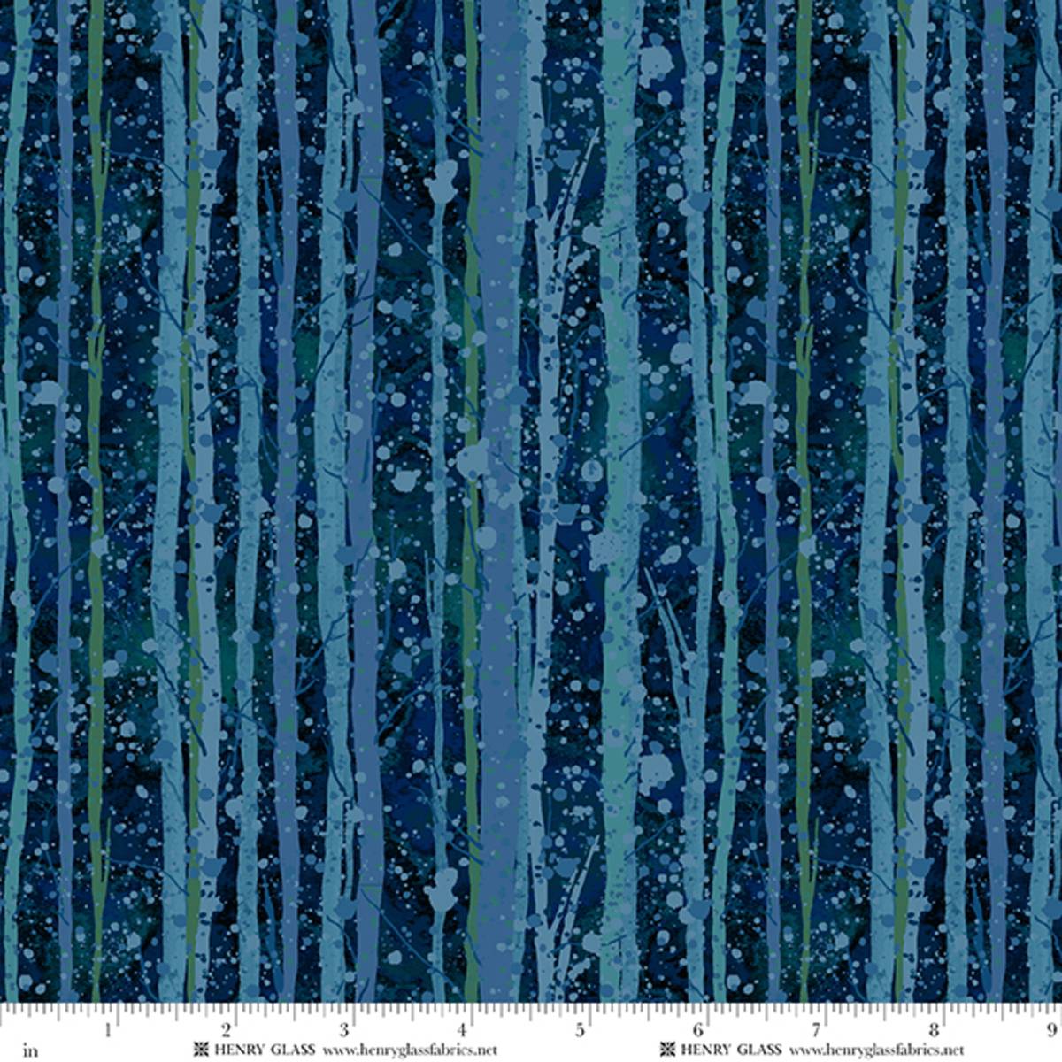 Fabric Henry Glass Midnight Blue Aspen Tree Texture Beyond the Pines by the Quarter Yard 3679-77