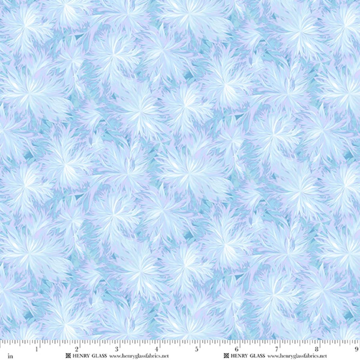 Fabric Henry Glass Medium Blue Frost Flowers Beyond the Pines by the Quarter Yard 3680-70