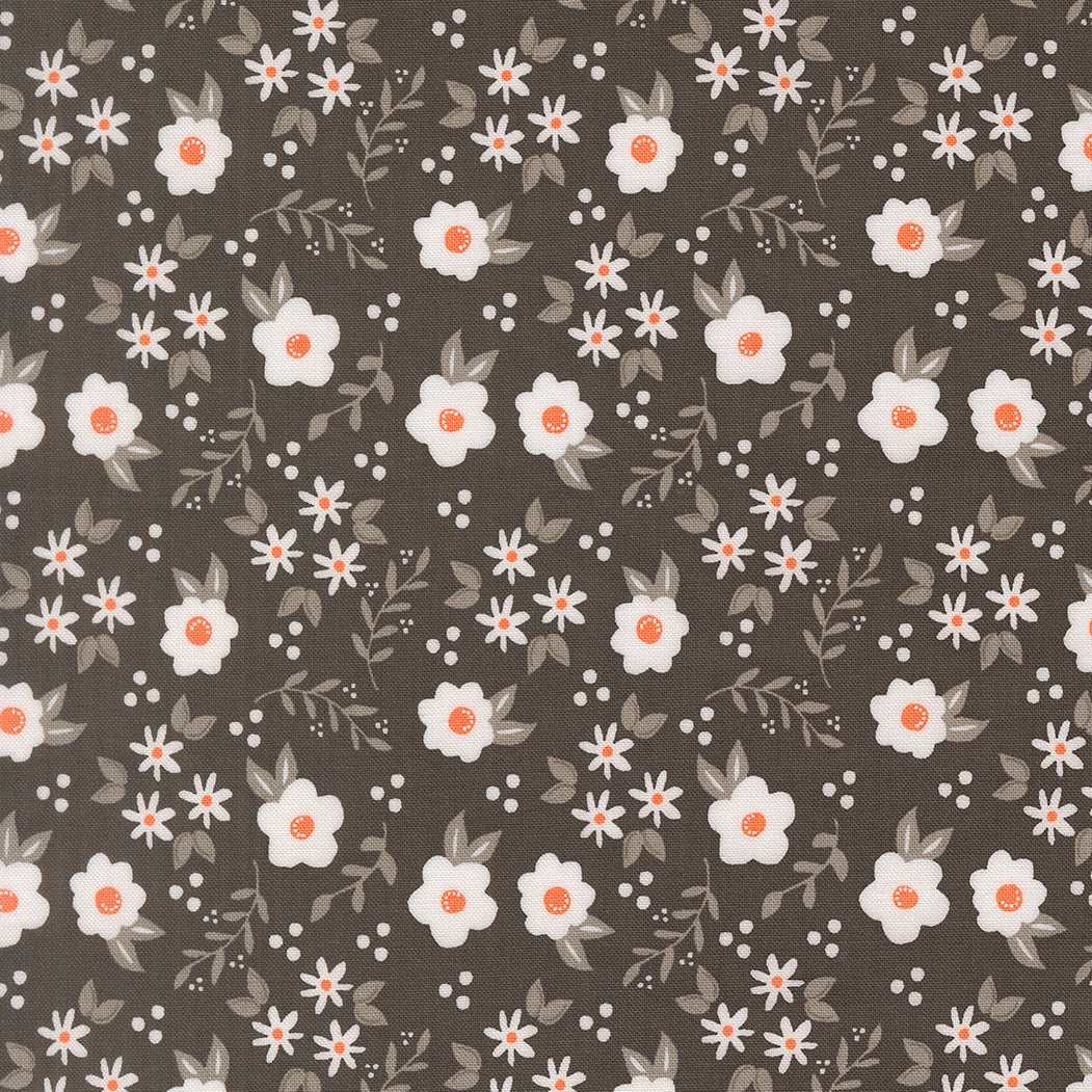 Fabric Moda Charcoal Mums Birch and Willow by the Quarter Yard 37725-18
