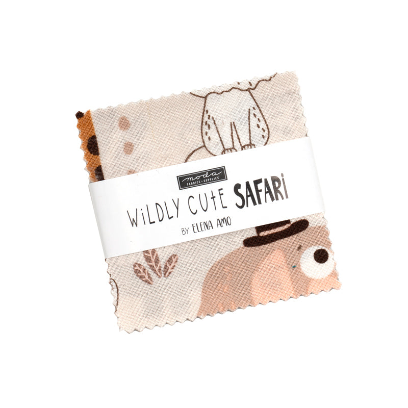 Fabric Moda Precuts Wildly Cute Safari 2.5" Mini Charm Pack 39080MC