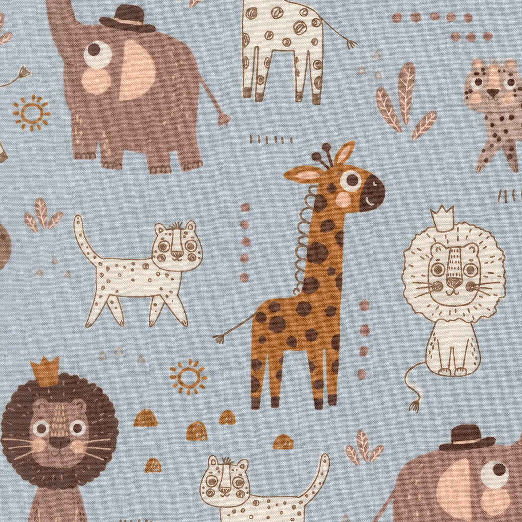 Fabric Moda Sky Safari Animals Wildly Cute Safari by the Quarter Yard 39080-13