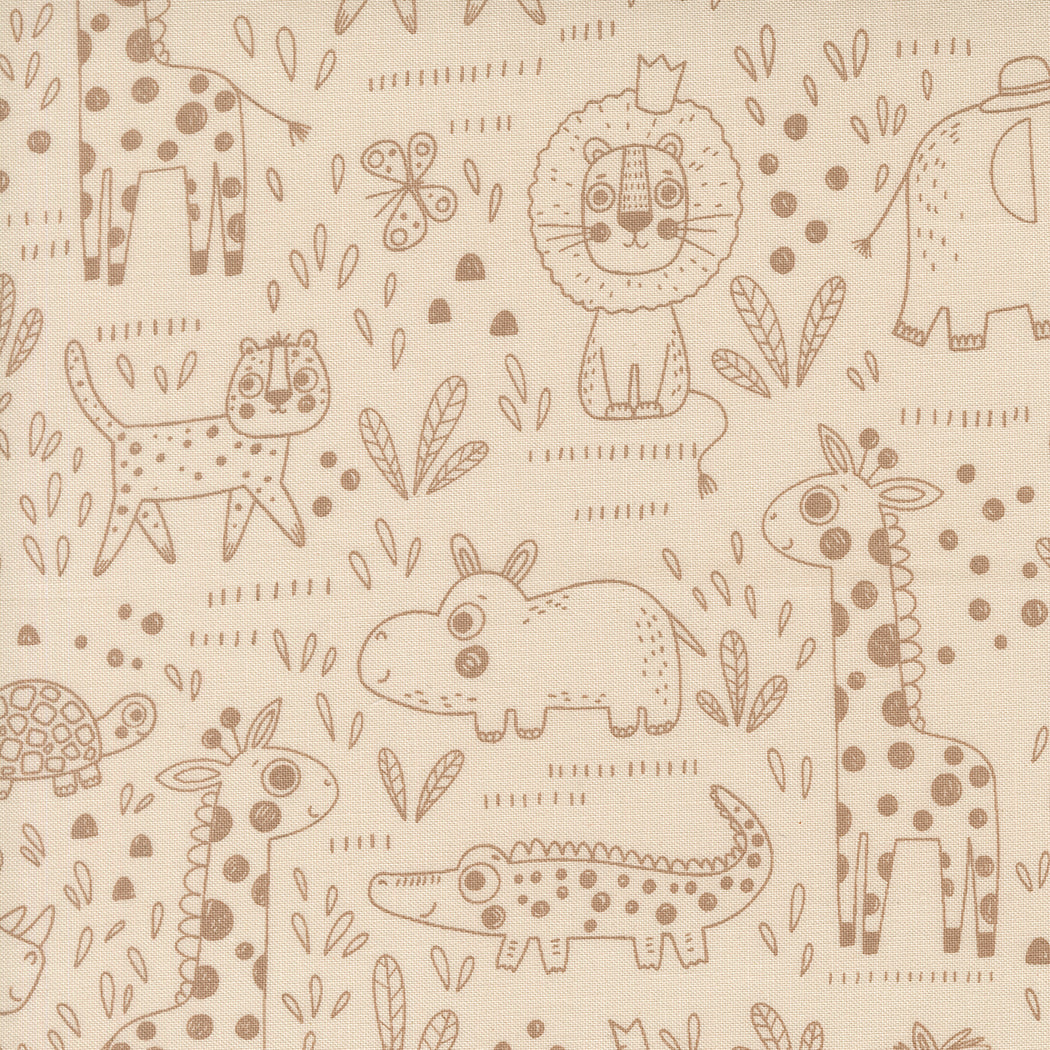 Fabric Moda Pearl Safari Contours Wildly Cute Safari by the Quarter Yard 39082-11