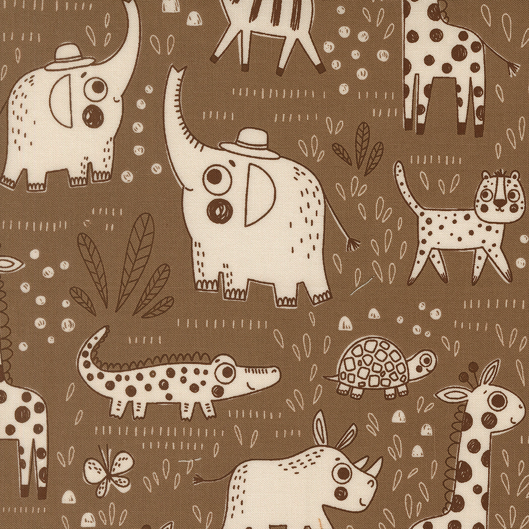 Fabric Moda Bark Safari Contours Wildly Cute Safari by the Quarter Yard 39082-15