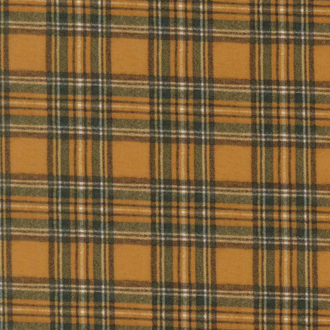 Fabric Moda Golden Plaid Paper Trails by the Quarter Yard 39596-13