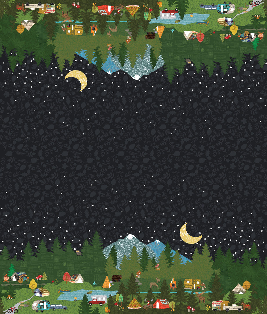 Fabric Moda Multi Paper Trails Quilt Panel 39600-11